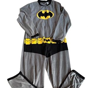 TM & DC Comics Men’s Large Batman Costume Or One Piece Sleepwear Gray And Black